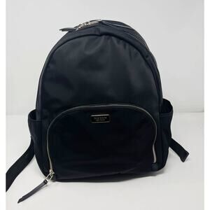 Kate Spade Black Dawn Backpack Nylon Zip Closure Front Pocket Waterbottle Slip